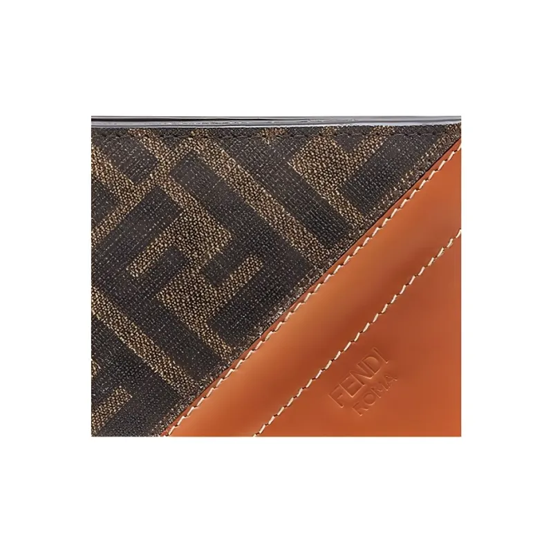 FENDI Bifold Card Holder, Wallet Men's Brown-3