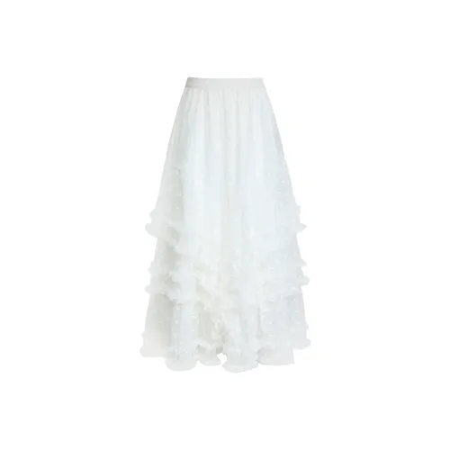 MPOX Casual Long Skirts Women's White