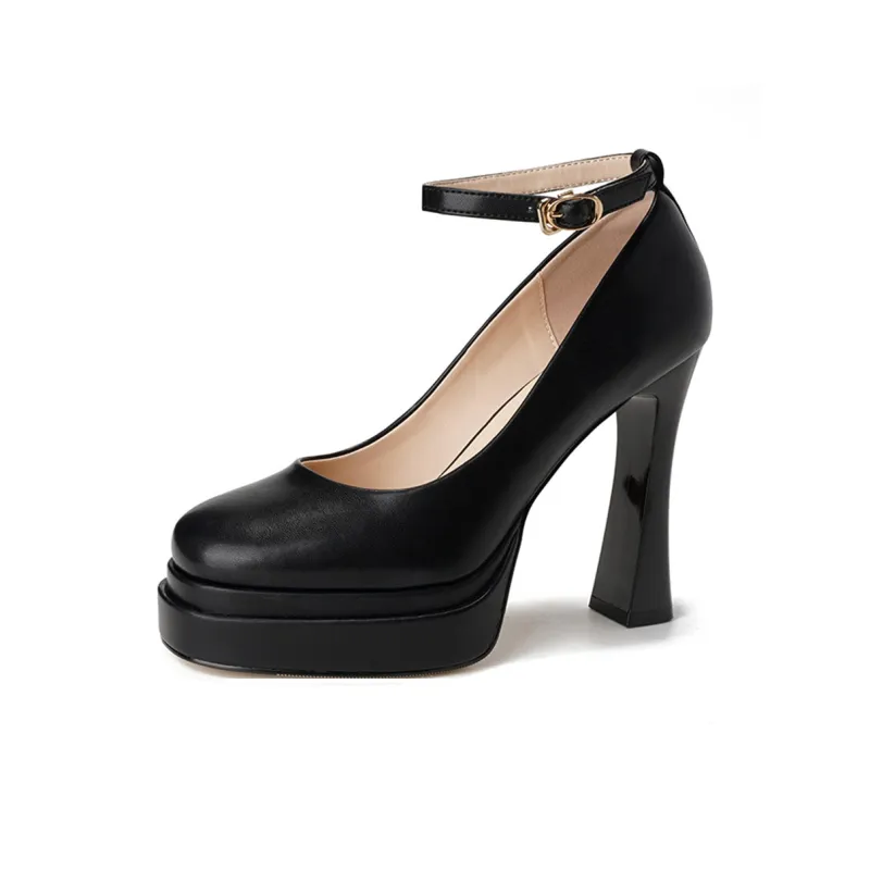 Lanza Chunky Heel High Heels 11.5cm Women's-10