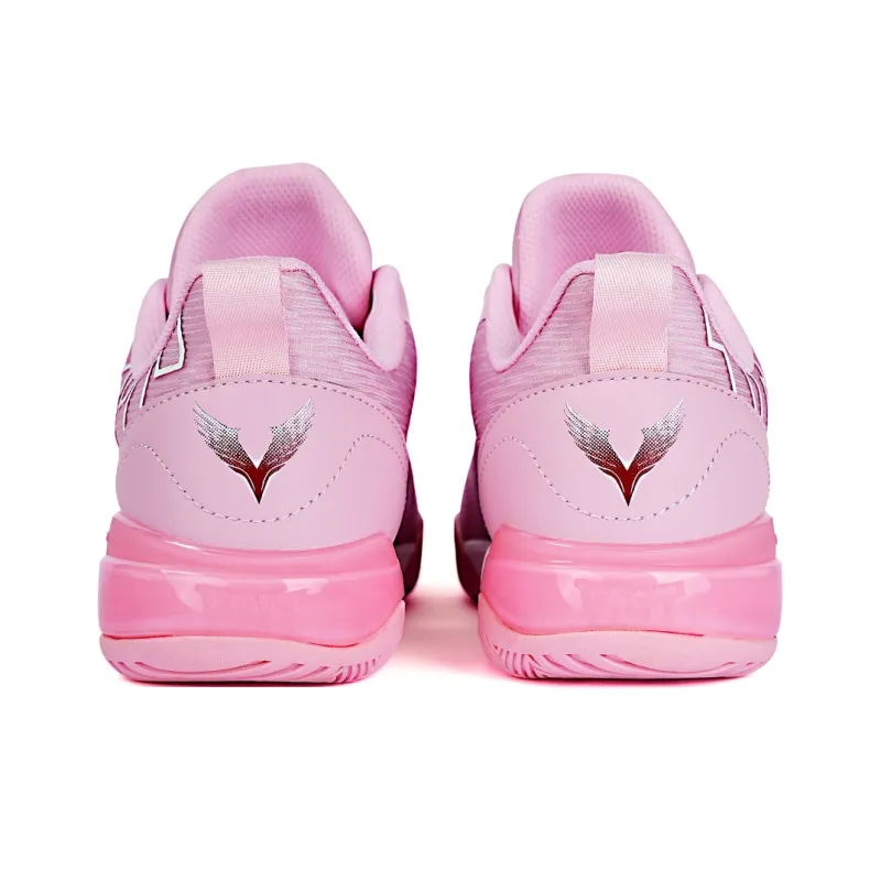 VOIT Cushioning Coverage Rebound Abrasion Resistant Slip Resistant Low Top Basketball Shoes Unisex Light Pink-3