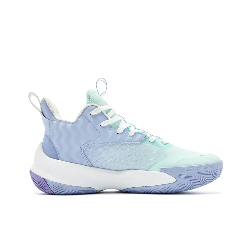 QIAODAN Broken Shadow 5 Cushioning, Wear Resistant Low Top Basketball Shoes Men's Cyan Purple-1