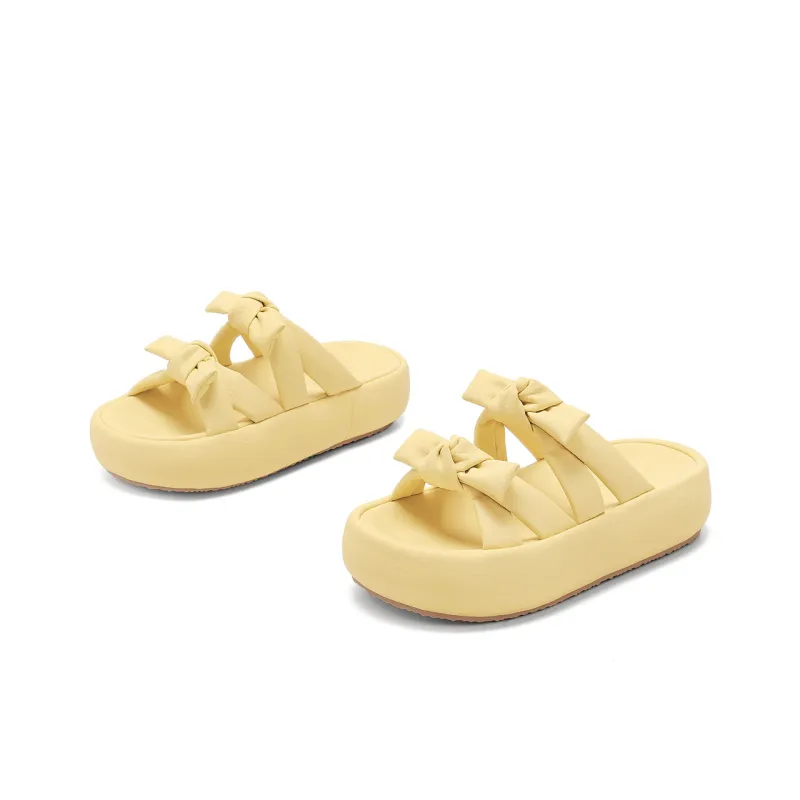 C°BANNER Rubber Sole Leather Patchwork Slide Slippers Women's-8