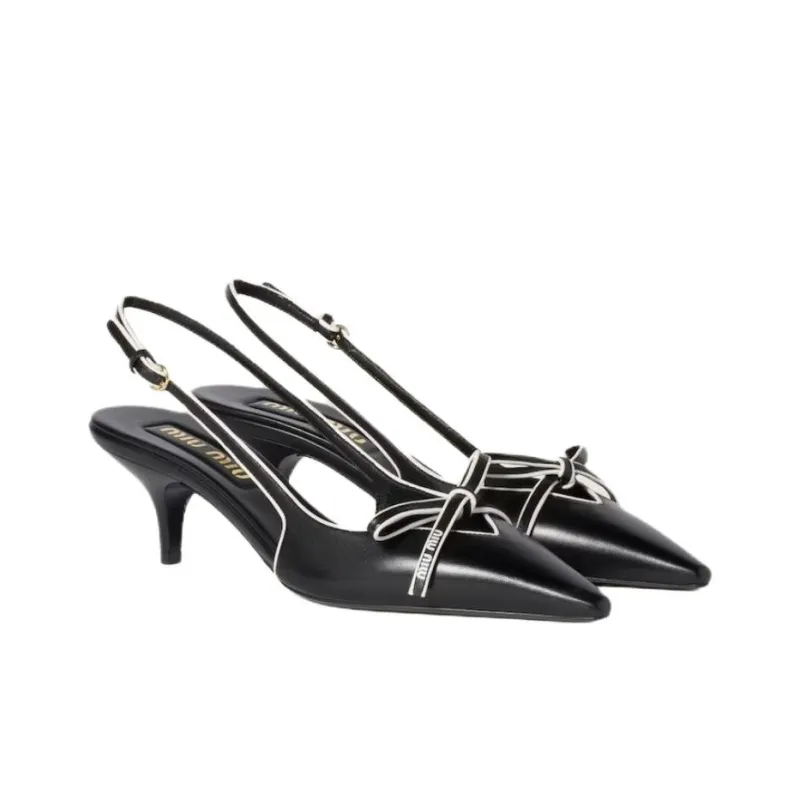 MIU MIU Slim Heel High Heels 5.5cm Women's Black-2
