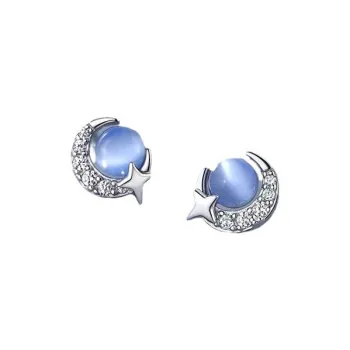 JONNY MOORE 925 Sterling Silver With Zircon Stud Earrings Women's