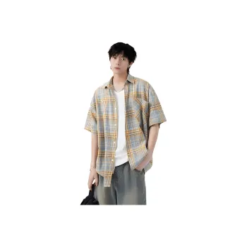DARK HORSE Shirts Unisex Yellow Blue Plaid