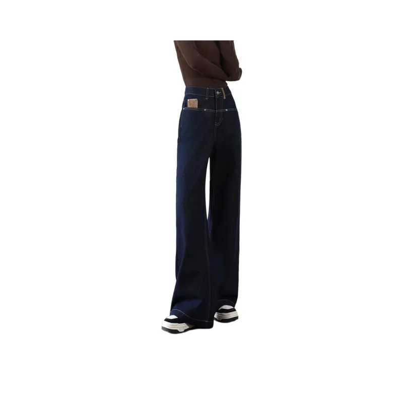 FAWENXIANGZI Jeans Women's Dark Blue-0