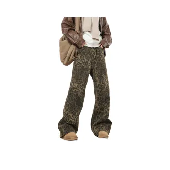 PISYPOX Jeans Unisex Leopard Print