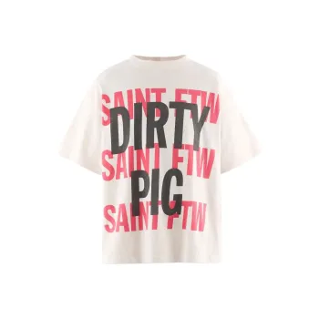 SAINT Mxxxxxx Text print T shirt