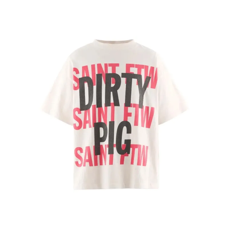 SAINT Mxxxxxx Text print T shirt-0