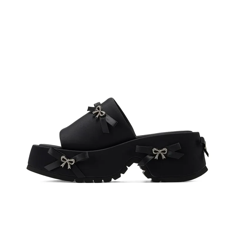 GG CC Slide Slippers Women's Black-0