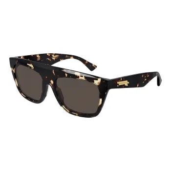 Bottega Veneta Plastic Irregular Shape Sunglasses Unisex Brown