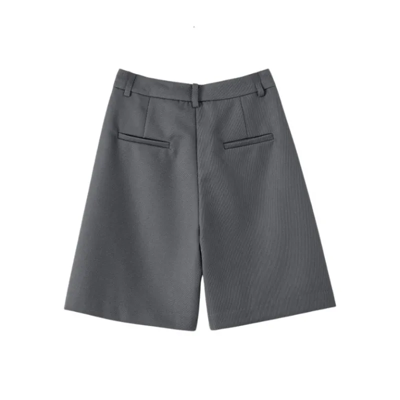 Late White Casual Shorts Women's-5