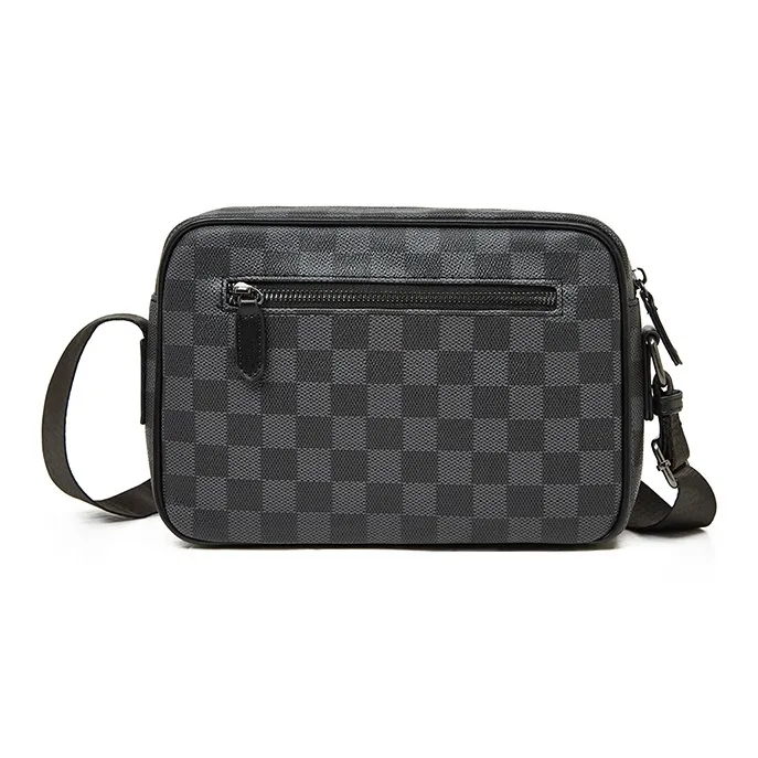 Old Man's Head Synthetic Leather Shoulder Bag Regular Men's Black-6