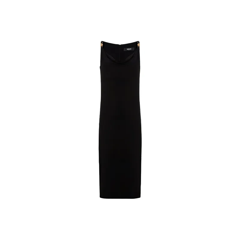 VERSACE Sleeveless Cowl Neck Midi Dress-0