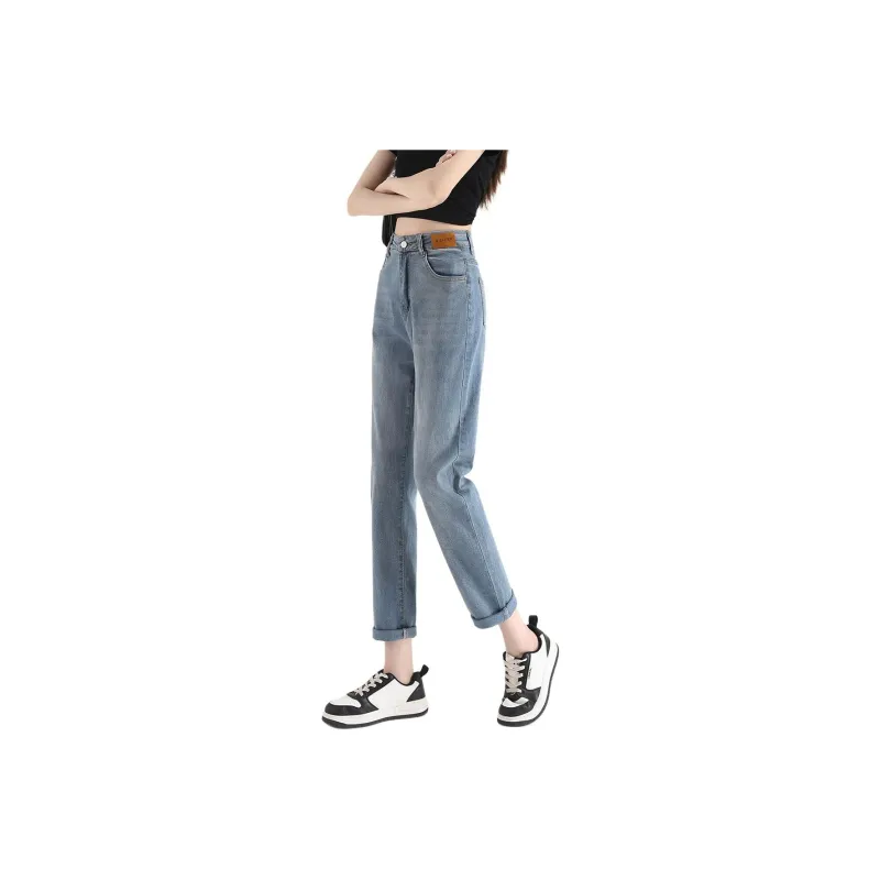 FAWENXIANGZI Jeans Women's Light Blue-2
