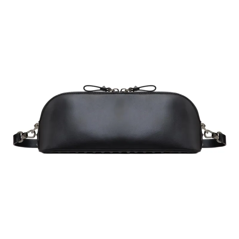 Valentino ROCKSTUD Calfskin One Shoulder Crossbody Clutch Men's Black-0