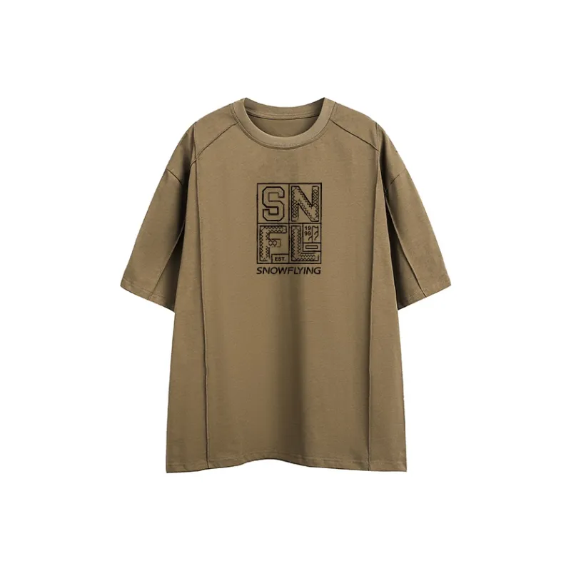 SNOW FLYING T Shirts Unisex Brown-0
