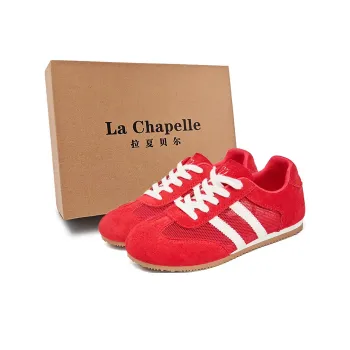 La Chapelle Anti Slip Wear Resistant Low Top Casual Shoes Women's Red