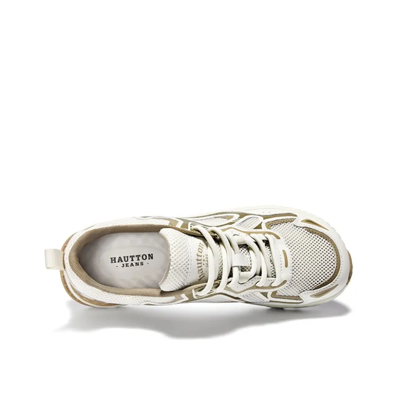 Hautton Jeans Lightweight And Breathable Low Top Casual Shoes Men's White Silver-11