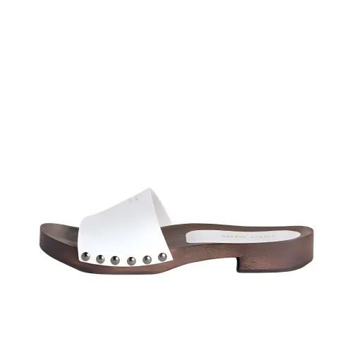 MIU hat miu Slide block-heel Women's White