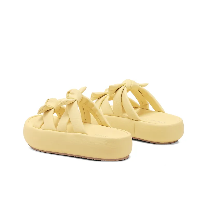 C°BANNER Rubber Sole Leather Patchwork Slide Slippers Women's-9