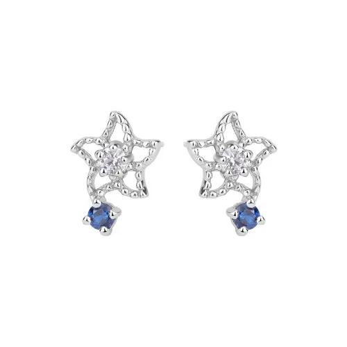 PHOENIXSILY 999 Fine Silver Stud Earrings Women's