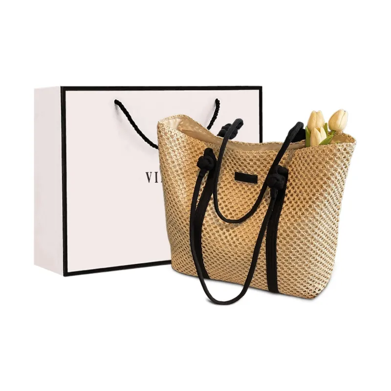 VINEY Fabric Shoulder Bag Regular Women's Ecru-0