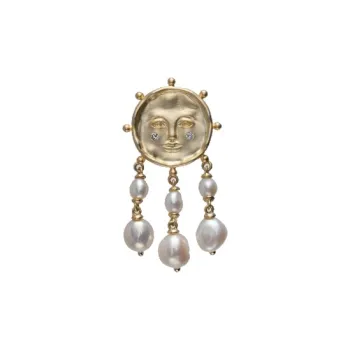 Lost In Echo Light Fringe Pearl Drop Earrings Hoop Earrings Women's