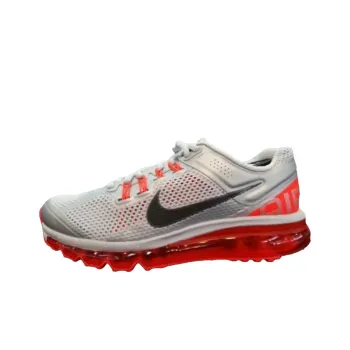 Nike Air Max 2013 Anti Slip Wear Resistant Low Top Casual Running Shoes Women's Gray Red