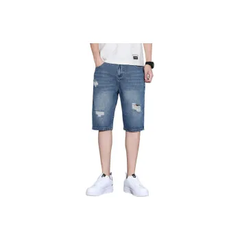 Tonlion Denim Shorts Unisex Vintage Blue