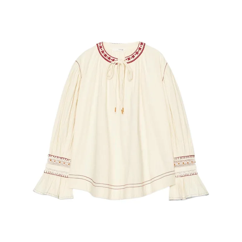 ZARA ZW Series Shirts Women's Nude/Dark Red-0