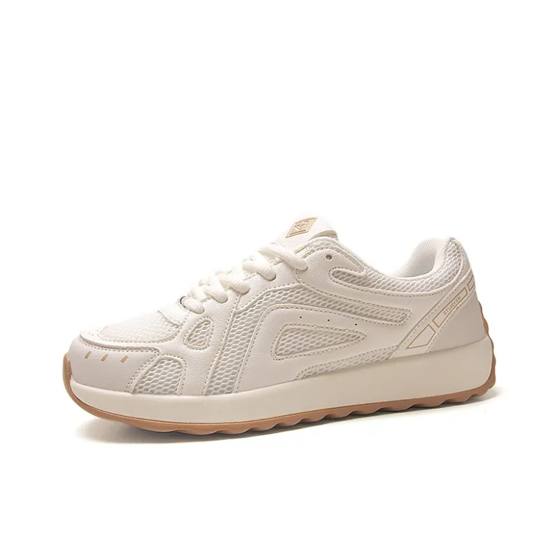 STUR YSN Breathable And Lightweight Low Top Casual Shoes Unisex White Khaki-0