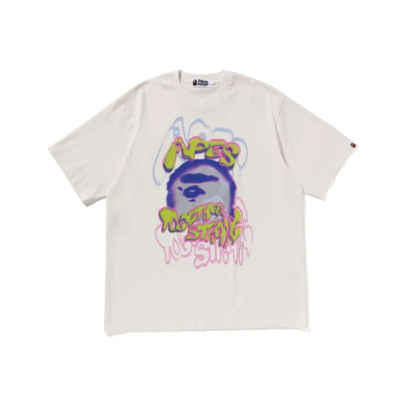 Bape Heavy Washed Logo Relaxed Fit Tee-0