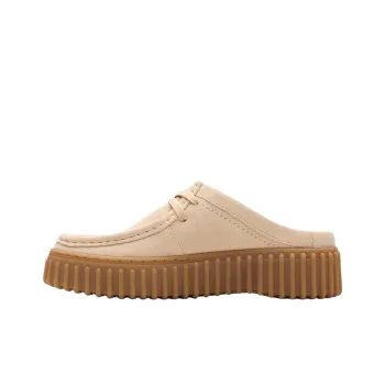 Clarks Rubber Sole Abrasion Resistant Closed Toe Slippers Women's Beige