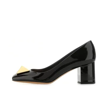 Valentino Rockstud Chunky Heel High Heels Women's Black