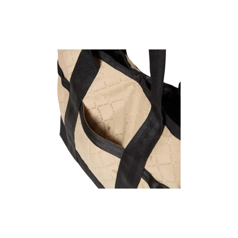 New Era Polyester Tote Bag, Shopping Bag, Shoulder Bag, Handbag Unisex Beige & Black-6