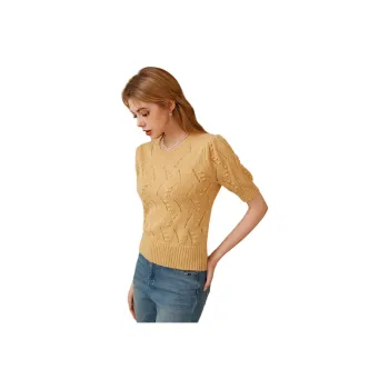 FAWENXIANGZI Knitwear Women's Camel