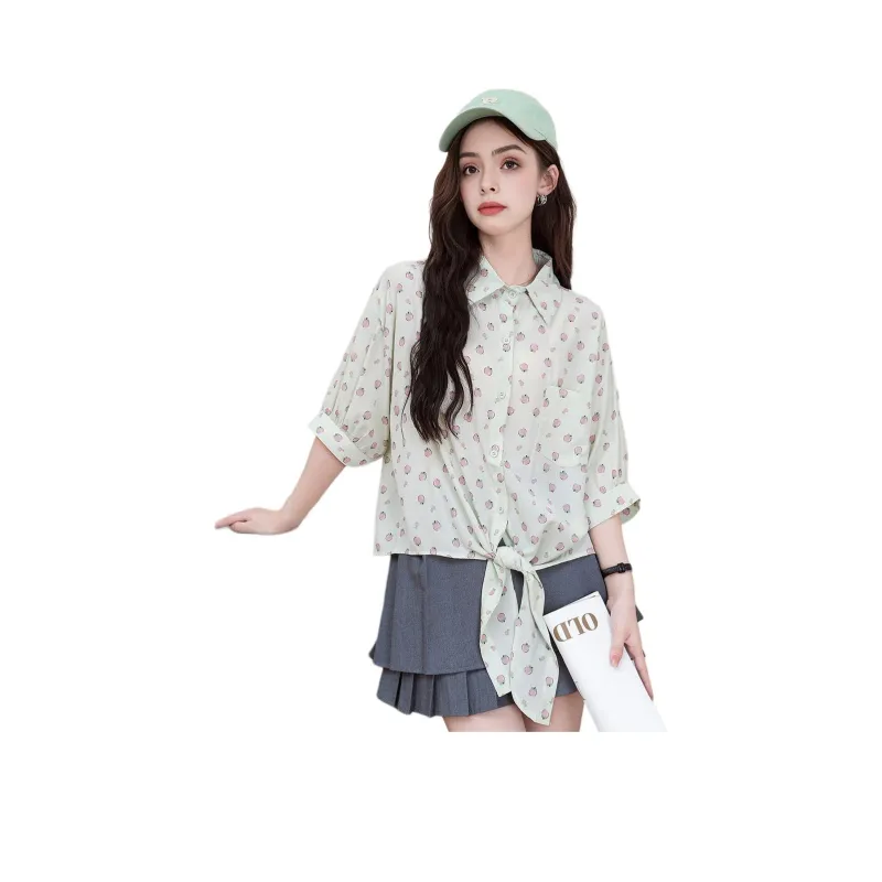 FAWENXIANGZI Shirts Women's Green-0