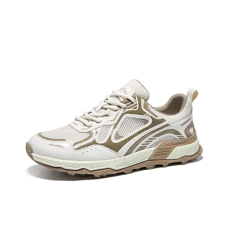 Hautton Jeans Lightweight And Breathable Low Top Casual Shoes Men's White Silver-6