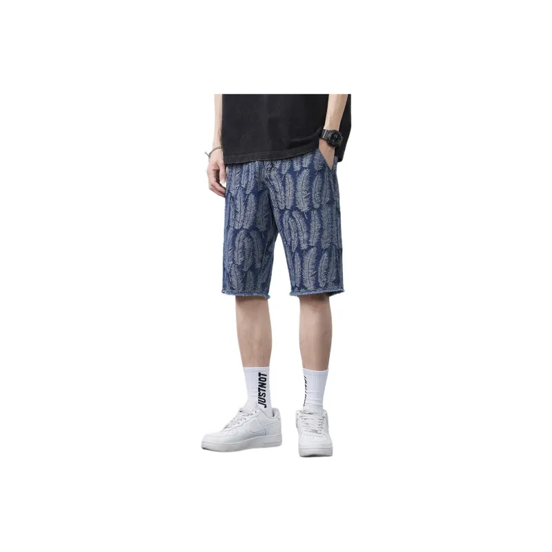 Tonlion Denim Shorts Men Blue Tone-0
