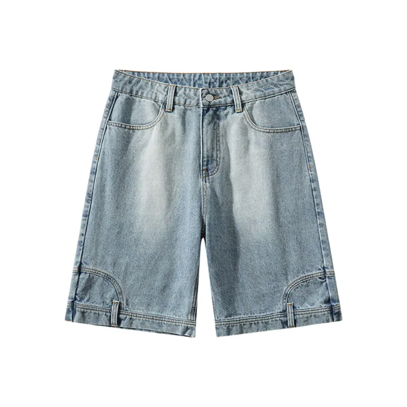 RASHOMONG Denim Shorts Unisex Blue-0