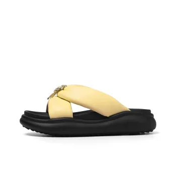 GOLDLION Cut Out Rhinestone Slide Slippers Women's