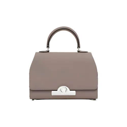 Moynat Cow Leather Handbag Women's Dove Gray