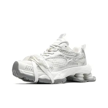 MVA Slip Resistant, Abrasion Resistant, Breathable, Impact Resistant, Lightweight Low Top Chunky Sneakers Women's Ecru