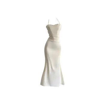 DOKZB Slip Dresses Women's Champagne Apricot