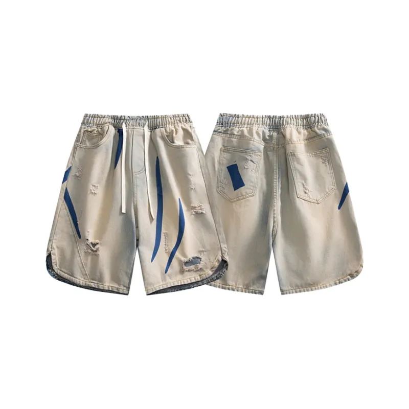 7 SEVFUN Denim Shorts Unisex Yellow Mud-2