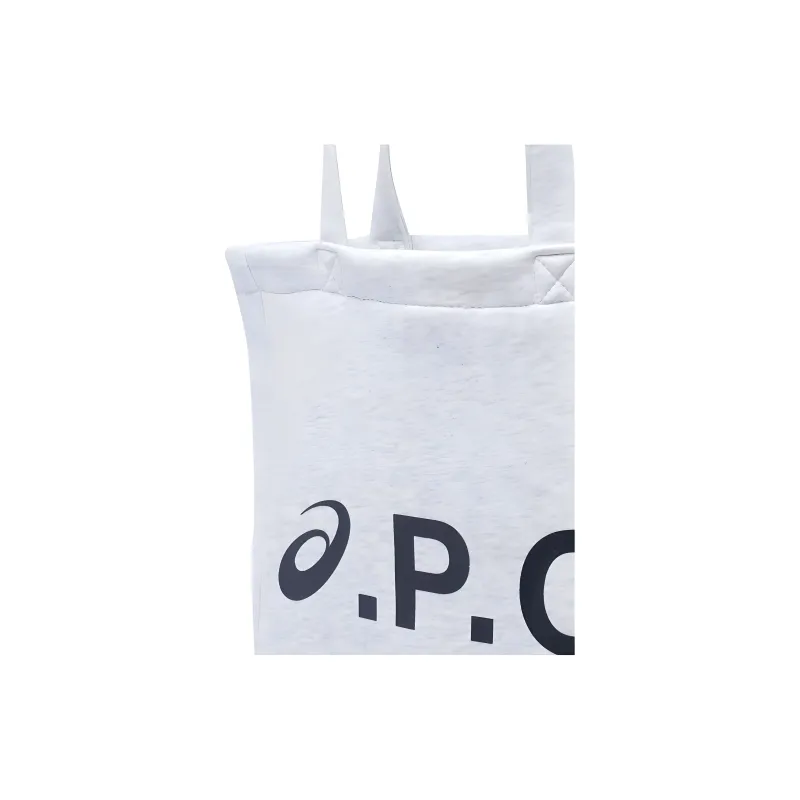 A.P.C × Asics Collaboration Cotton Tote Bag, Shopping Bag, Shoulder Bag Women's Light Gray-3