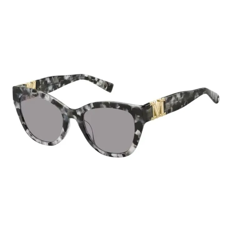 MaxMara Acetate Plastic Acetate Vinyl Ester Irregular Shape Sunglasses Women's Gray-0