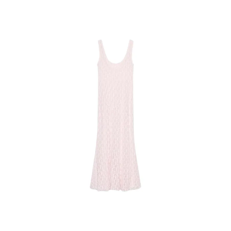 ZARA Sleeveless Dresses Women's Light Pink Red-1
