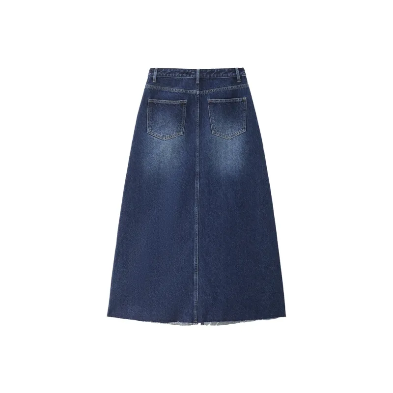 UNIQLO Denim Long Skirt Women's-9